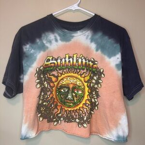 Retro Tie-Dye Crop Top with Sublime graphic